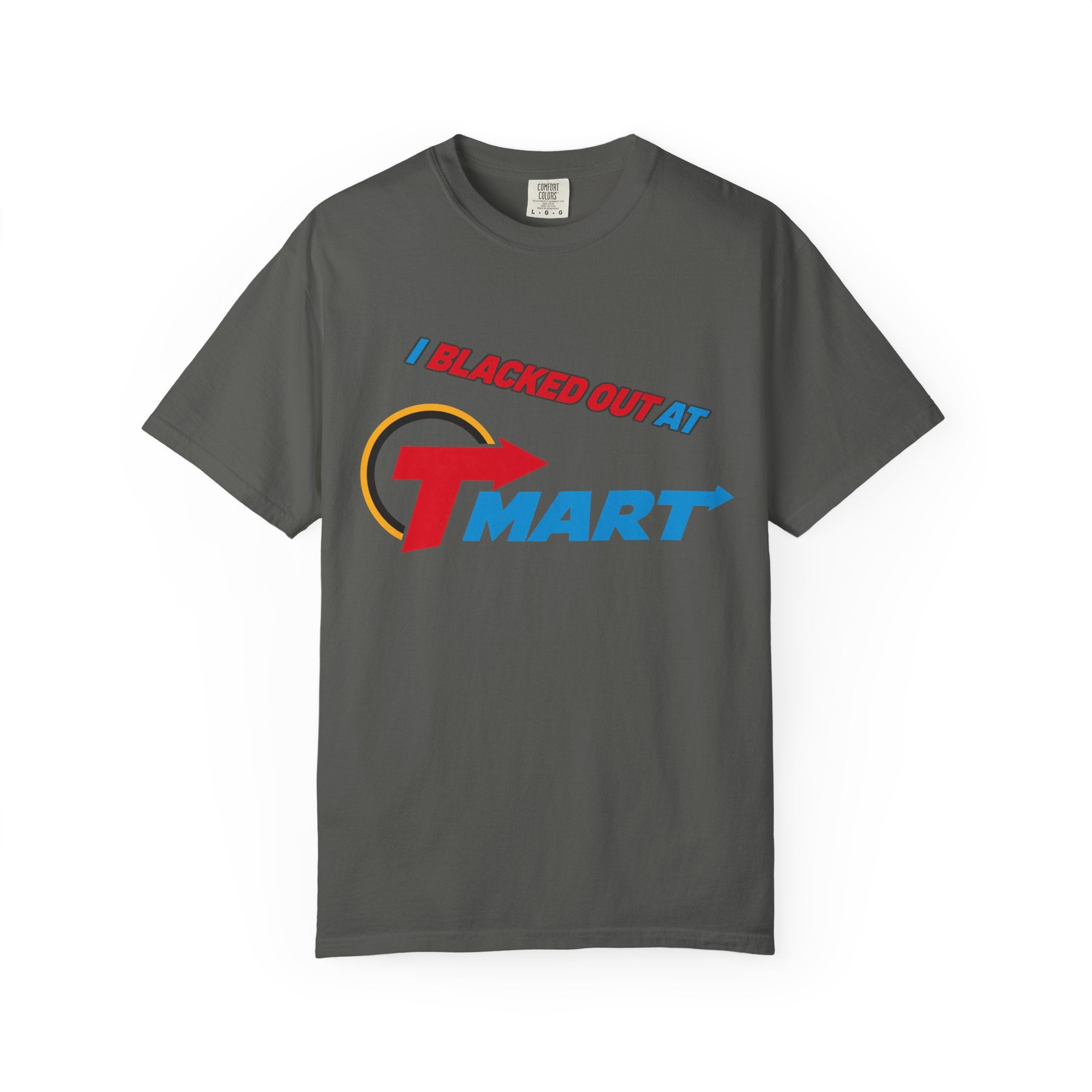 T-Shirt — "Blacked Out at T-Mart" Retro Logo Graphic Tee