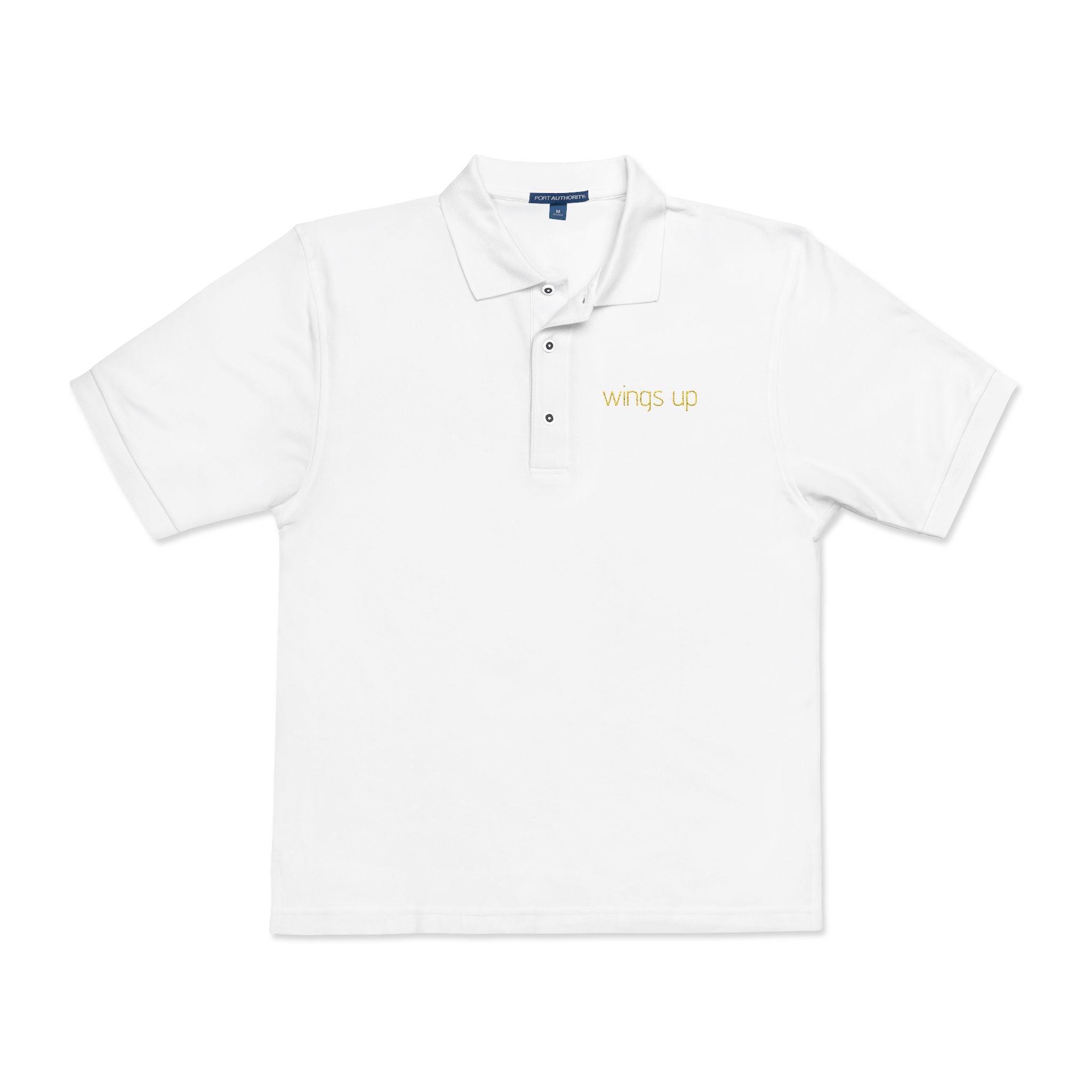Embroidered "Wings Up" Polo Shirt — Minimalist Casual Polo