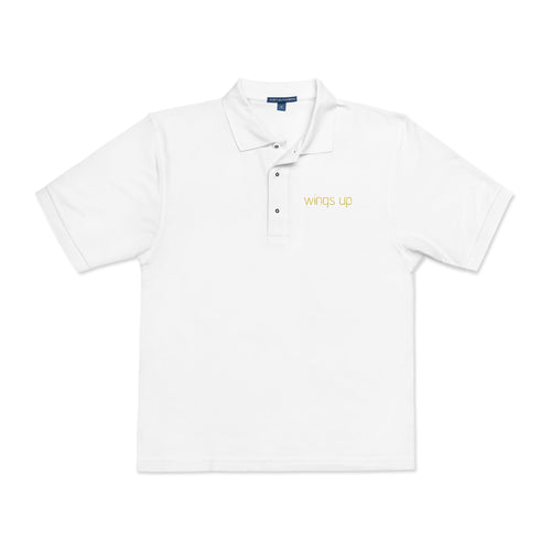 Embroidered "Wings Up" Polo Shirt — Minimalist Casual Polo