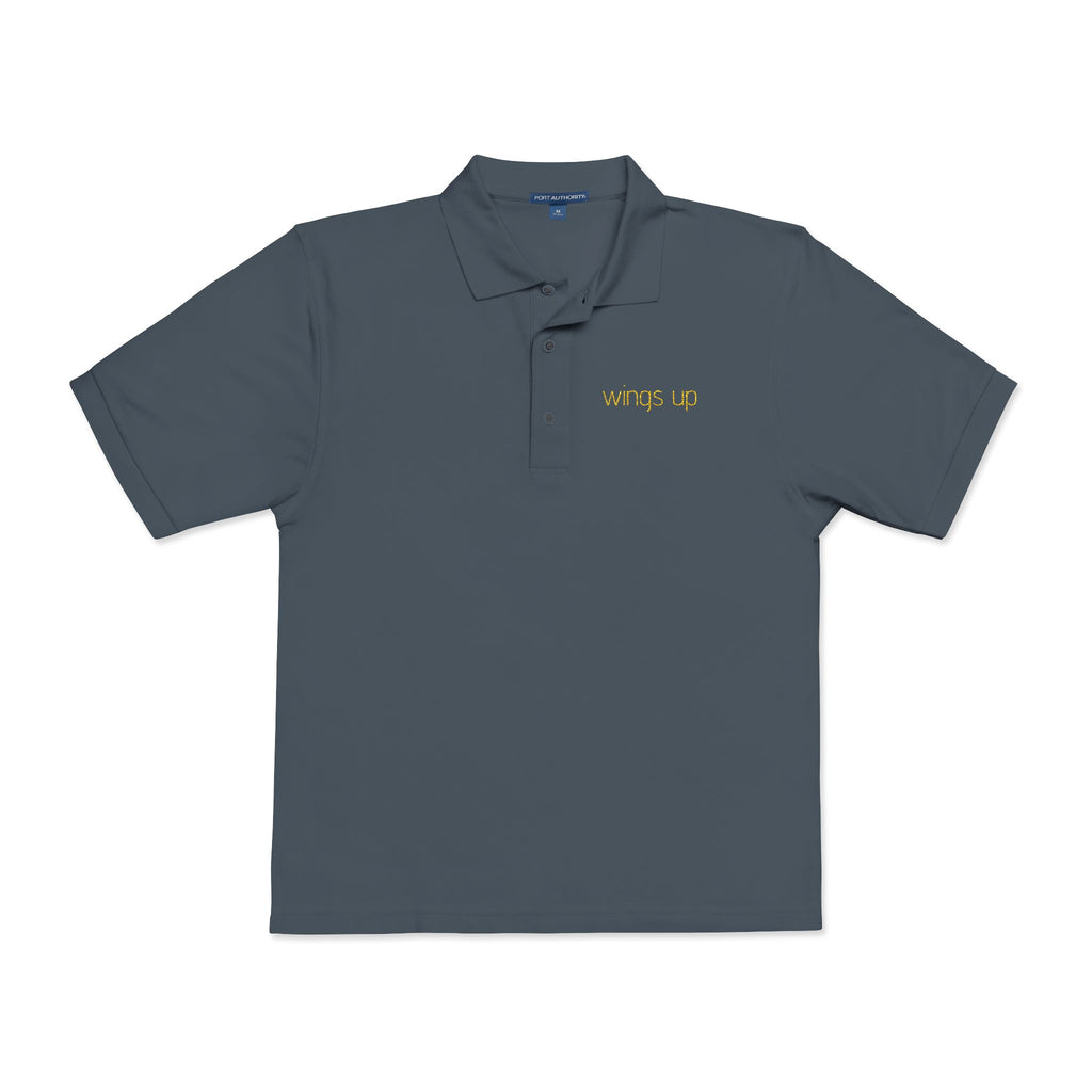 Embroidered "Wings Up" Polo Shirt — Minimalist Casual Polo