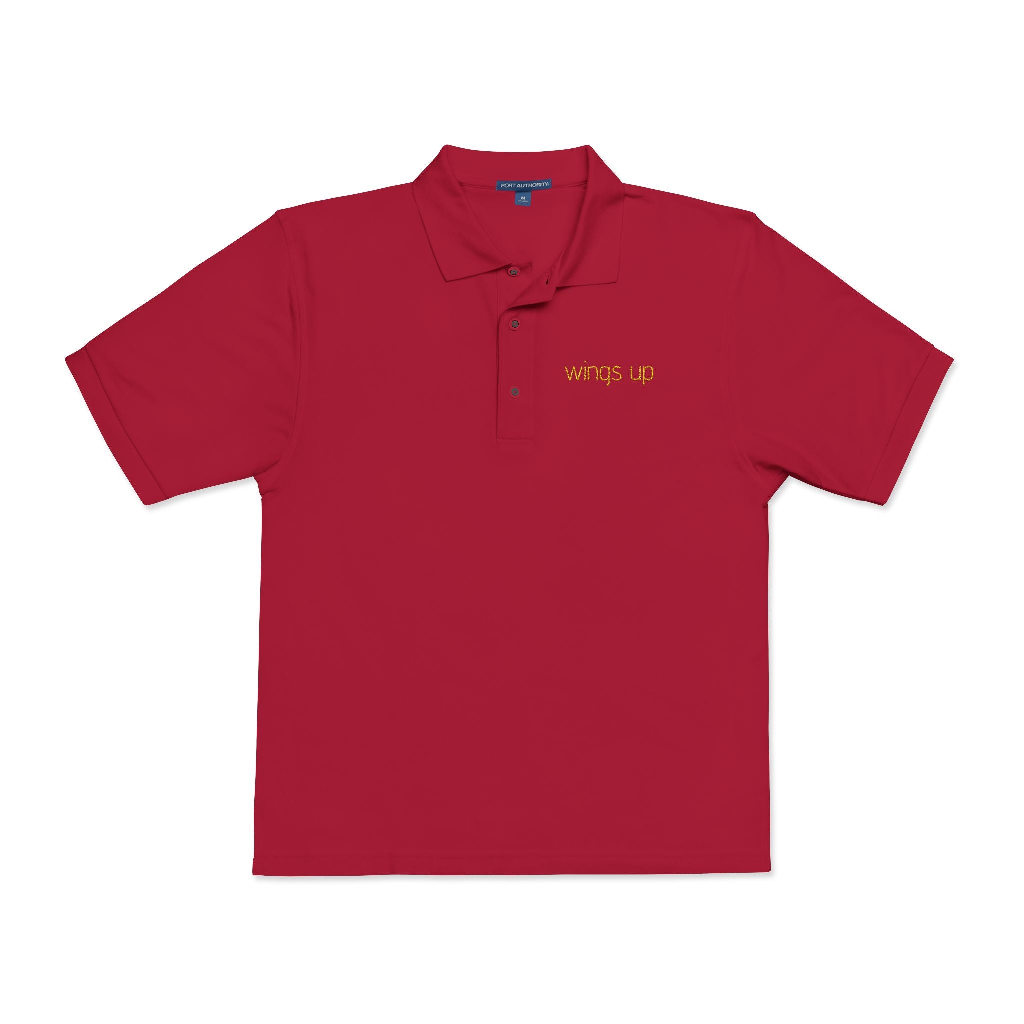Embroidered "Wings Up" Polo Shirt — Minimalist Casual Polo