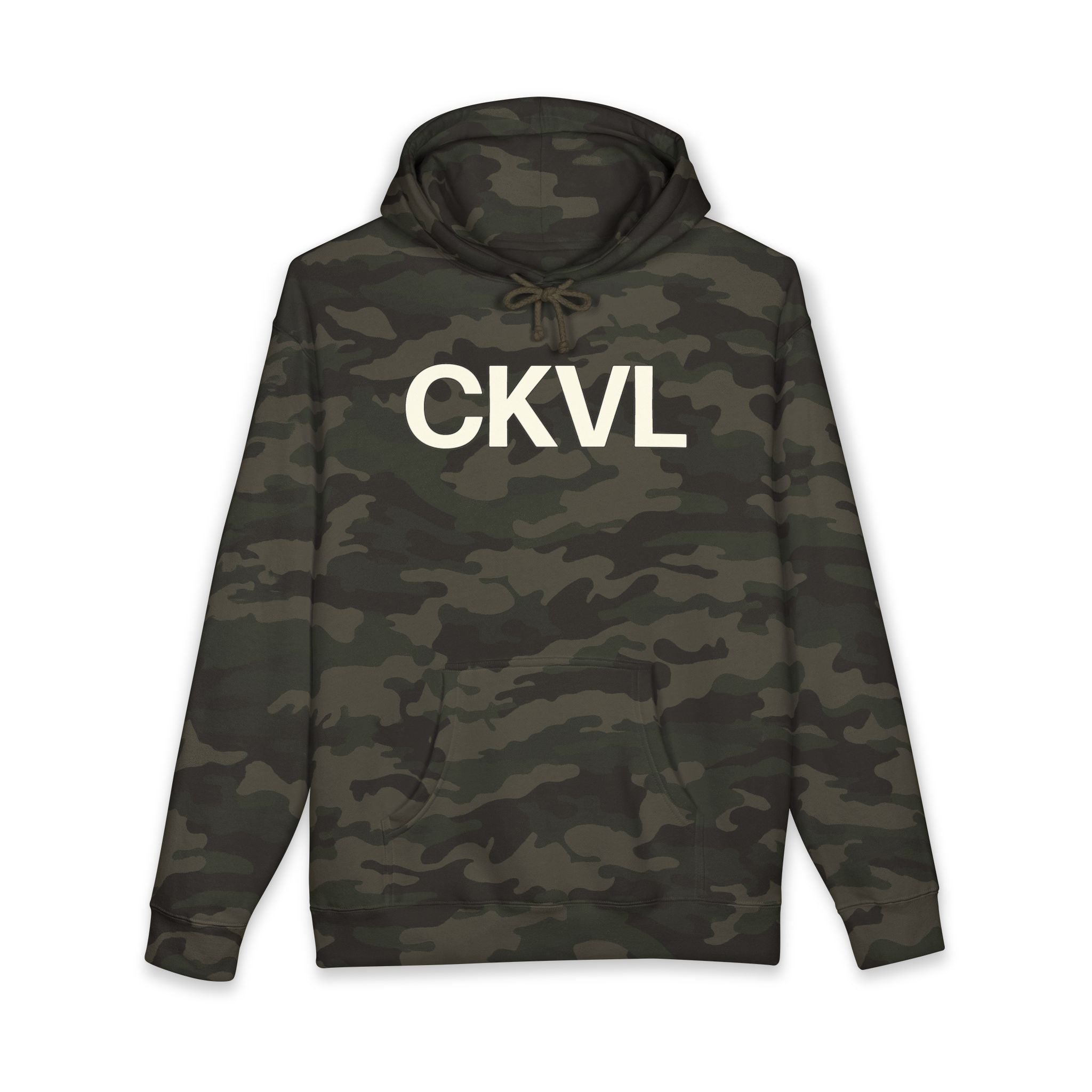 CKVL Logo Hoodie — Distressed Grey Pullover Sweatshirt