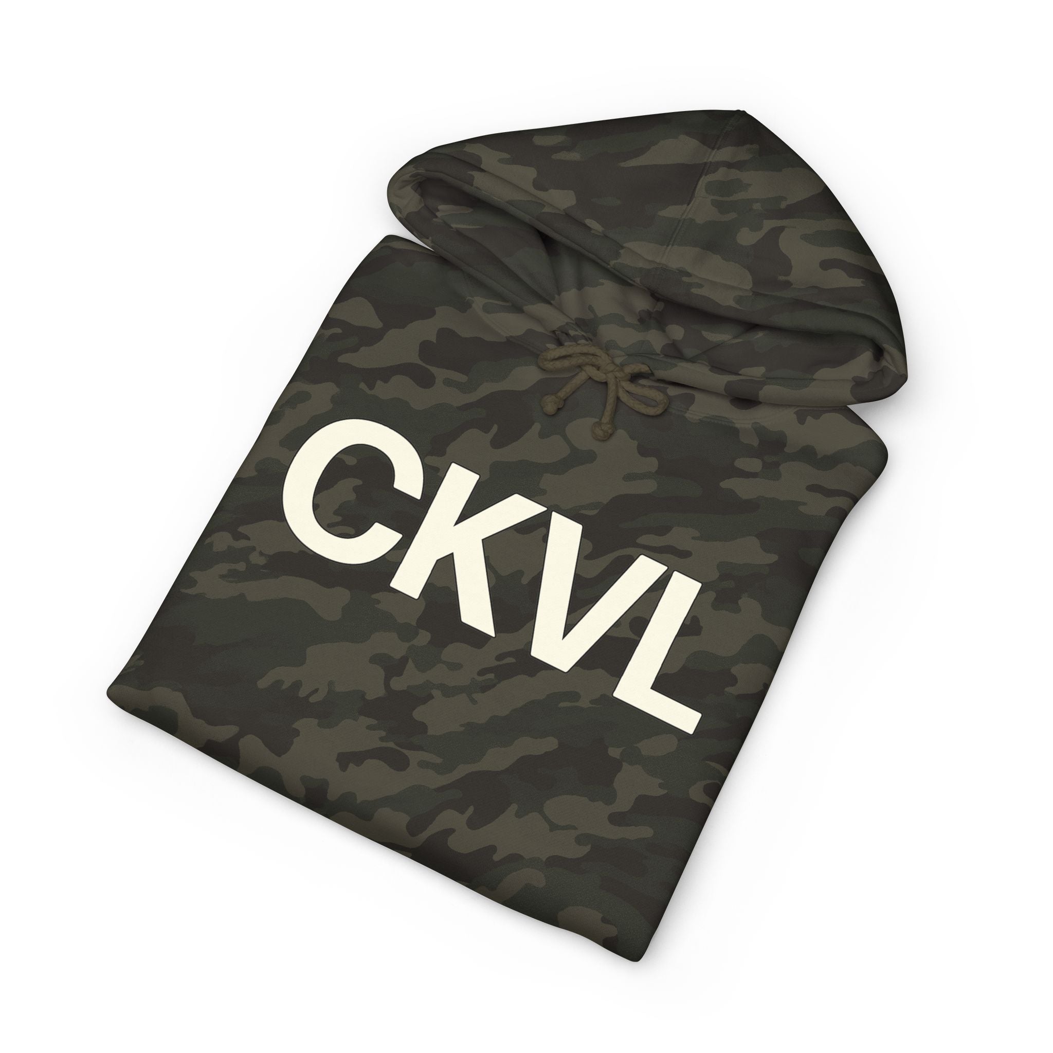 CKVL Logo Hoodie — Distressed Grey Pullover Sweatshirt