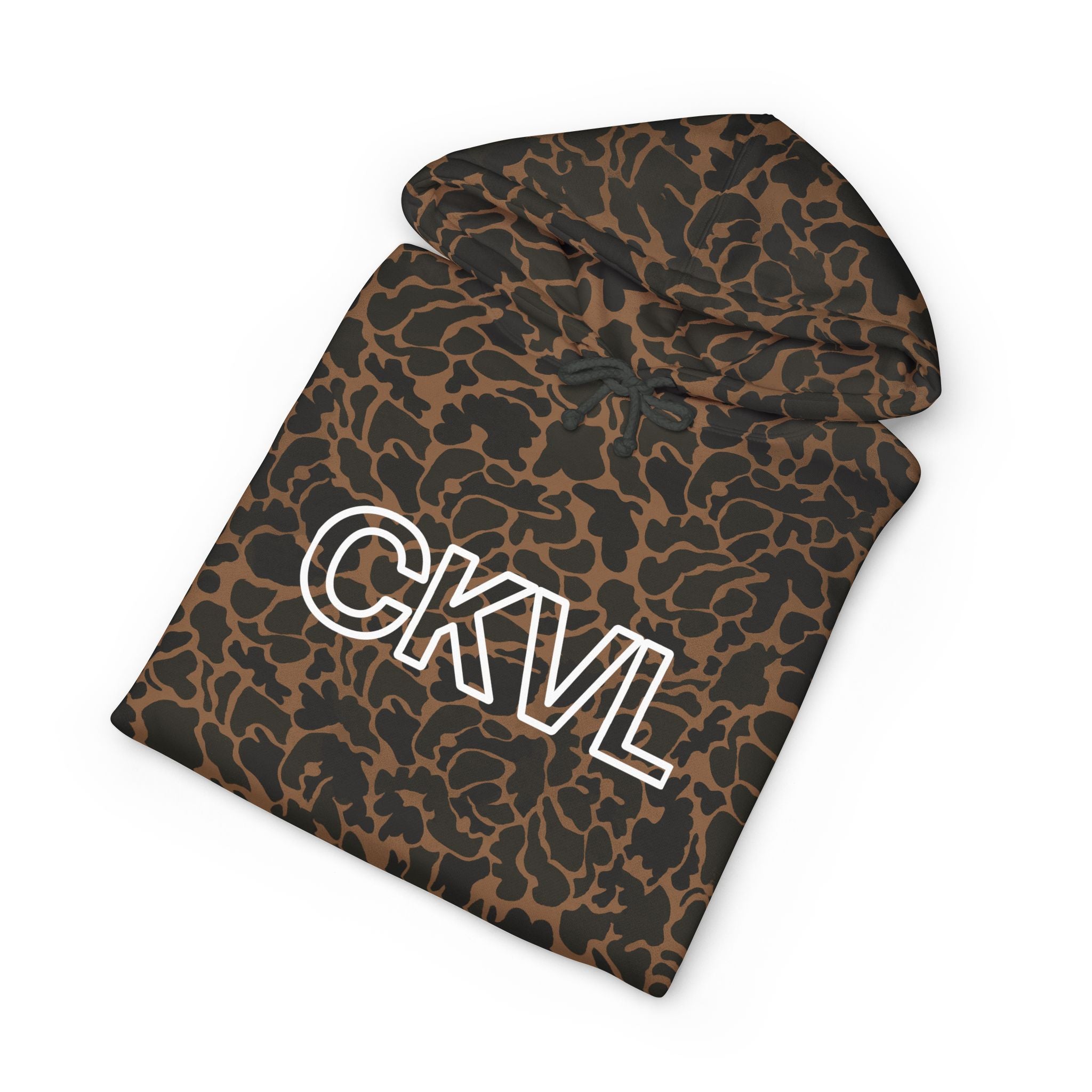 CKVL Logo Hoodie — Distressed Grey Pullover Sweatshirt
