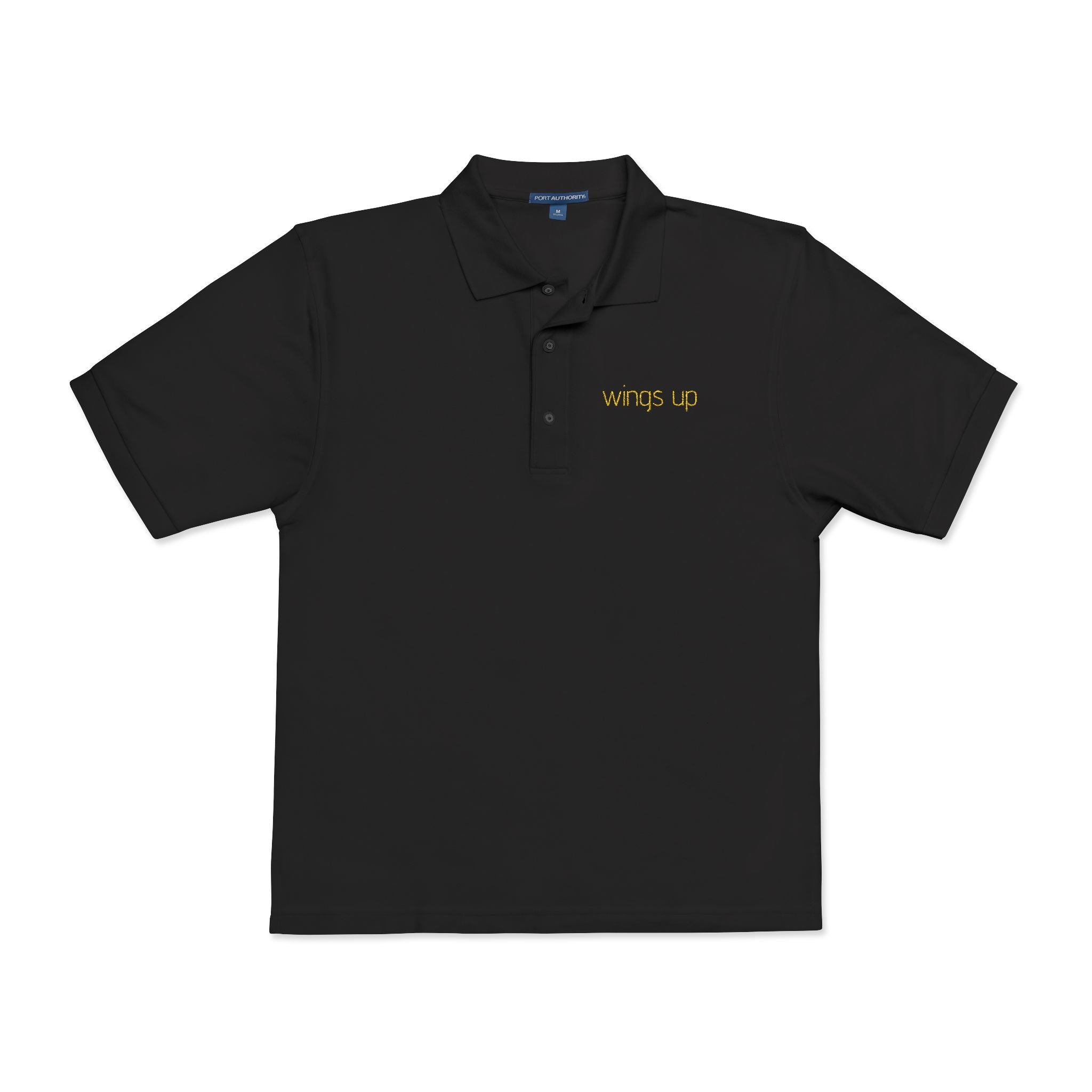Embroidered "Wings Up" Polo Shirt — Minimalist Casual Polo