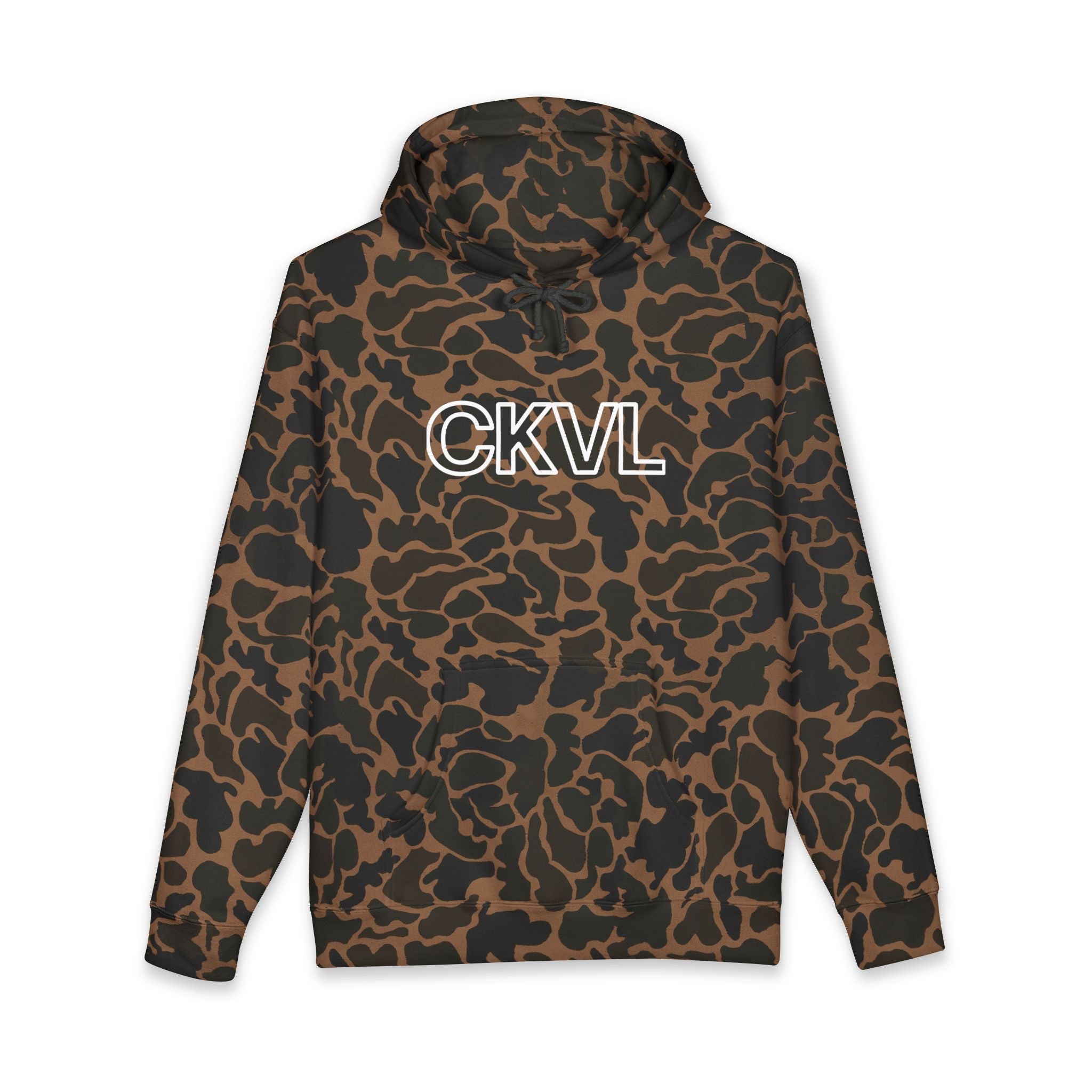 CKVL Logo Hoodie — Distressed Grey Pullover Sweatshirt